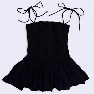 Edikted Rare Y2K Corset Style Strappy Blouse with Ruffled “Skirt” 🖤 🦇